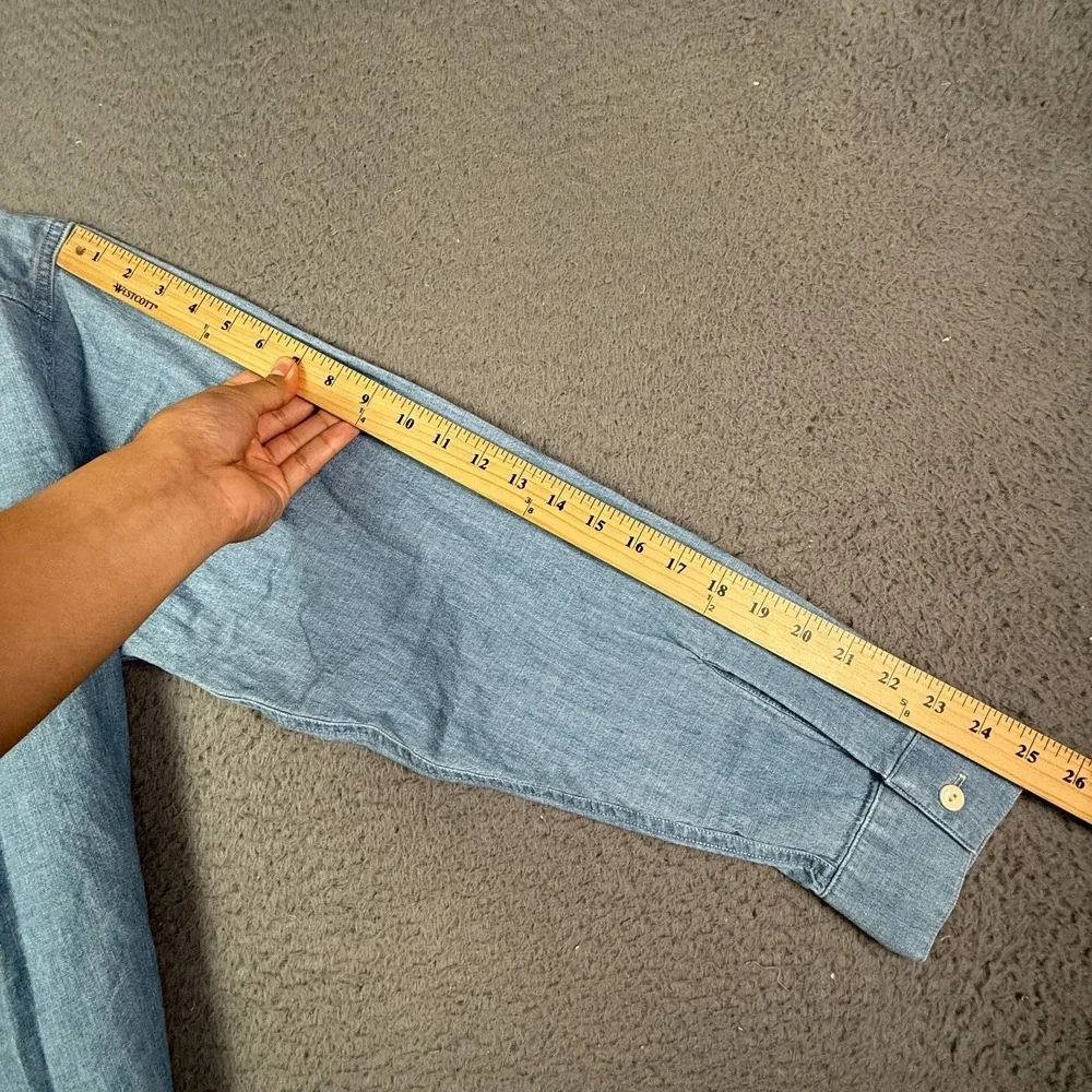 Levi's Blue Tab Work Shirt Mens Large Japanese Chambray Cat Eye Buttons